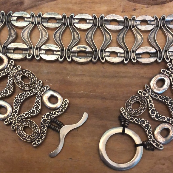 Designer one of kind unique silver elastic belt - Picture 1 of 5